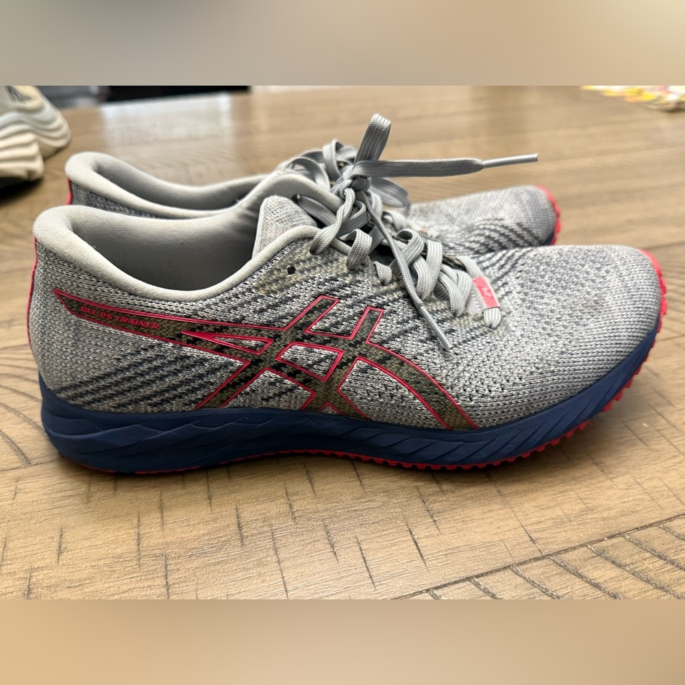 Asics Gray and Red Athletic Shoes size 8